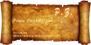 Popu Zoltána névjegykártya